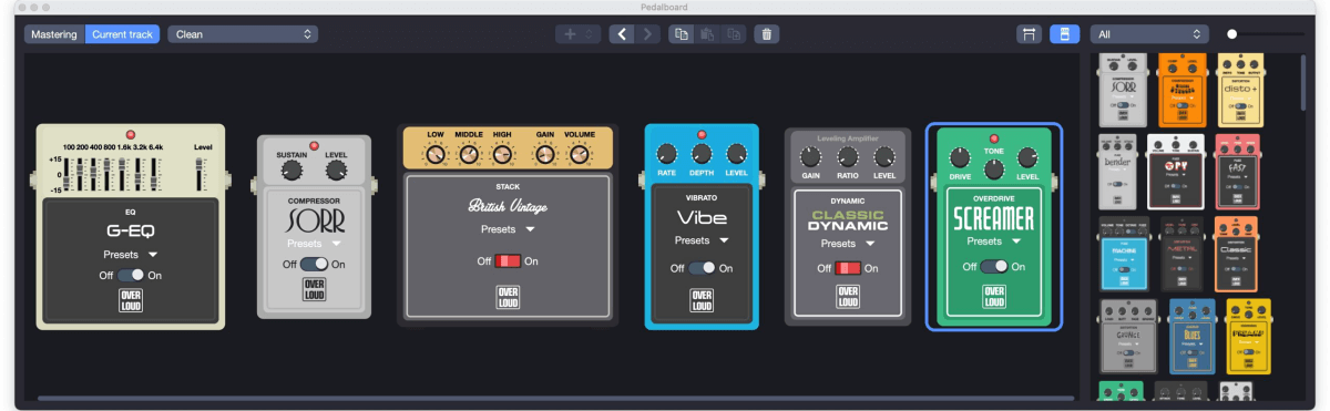 Guitar Pro Pedals Screen